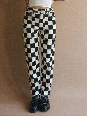 P&Co SERVICE FATIGUE PANTS - BLACK CHECKERBOARD